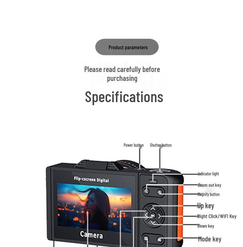 High-Definition Retro Spiegellose Kamera mit Klappbildschirm für Studenten und Reise-Selfies