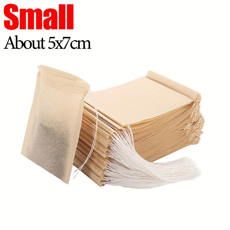 

500/100x Teabags with Drawstring Filter Empty Tea Bags for Coffee Bean Leaf Tea Powder Herbal Medicine Biodegradable Paper Bag 100PCS