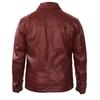 Maroon Stylish Men Real Lambskin Soft Leather Shirt Handmade Biker Casual Party