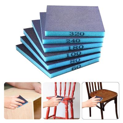 6pcs Sanding Sponge Blocks 60 To 320 Grit Reusable Wet Dry Abrasive Tool Upgrades Sponges Block for Metal Wood Polishing