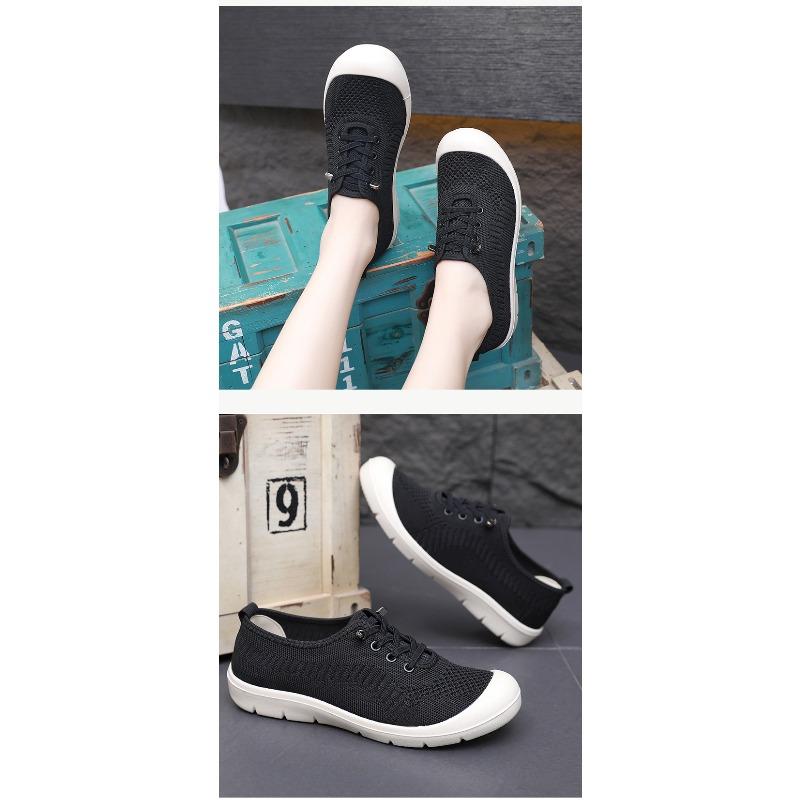 Atmungsaktive Damen-Slipper im Peking-Stil, Leichte flexible Sohle, Bequeme Walking-Flats, Rutschfeste lässige Stoffschuhe für Damen