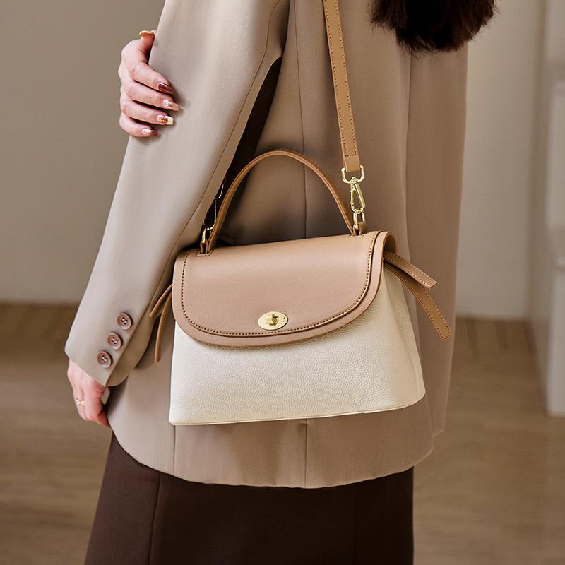Mrs. Qiao Bag Women 2025 New Crossbody Bag Women's Bag Genuine Leather Handbag Mom Niche High-end Feel Shoulder Bag