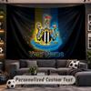 Wall Hanging Tapestry Custom NameNewcastle United FC Pattern Personalized Printed Fabric Wall Decor