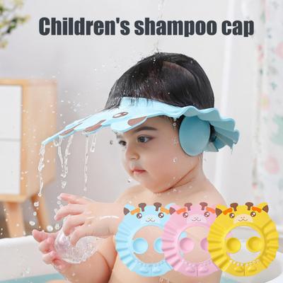 Baby Shampoo Cap Adjustable Safe Shower Bathing Cap Hair Washing Visor Hat with Ear Muffler for Toddler Baby Kids Children