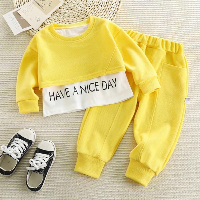 Mode-Outfit für Mädchen Kinder Frühling Sportbekleidung 2-teiliges Set Kleinkindbekleidung Herbst Freizeit Sportanzug