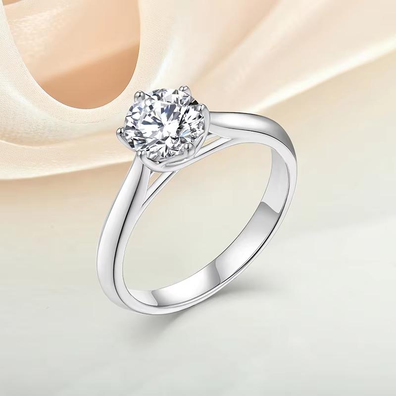 Moissanite Ring Diamond Sterling Silver 925 Rings Women Fashionable and Minimalist Design for Fine Jewelry Rings for Weddings