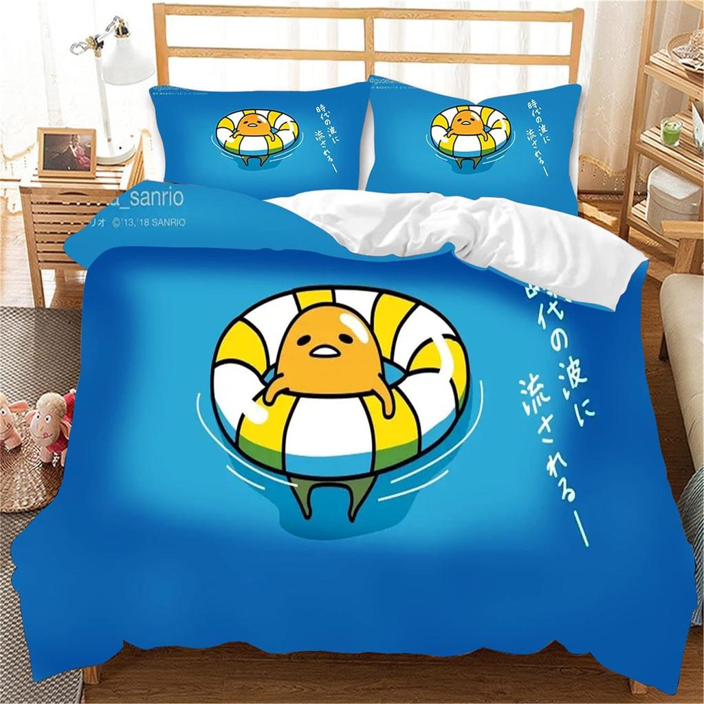 Bedding Three-Piece Set 3D Digital Printing Cartoon Cute Q Cute Egg Quilt Cover Three (Four) Pieces