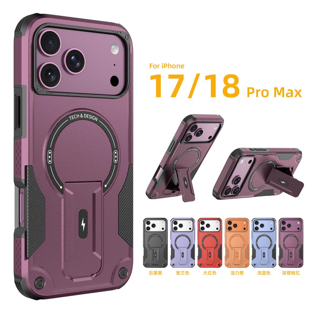 Funda Protectora para Teléfono Móvil con Soporte de Doble Capa para 18 Pro Max Iphone17 17 Pro Iphone18 Fundas tipo Armadura de Alta Resistencia