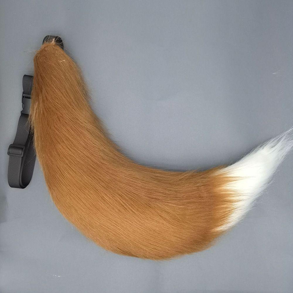 Fluffy Faux Fur Plush Cosplay Tail Belt Adjustable Wolf Tail Furry Cosplay Tail Handmade Big Plush Fox Tail Cosplay