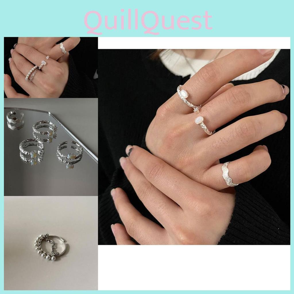 Eleganter S925 Reinsilber Edelsteinring für Damen mit geometrischem Design Perfekt für den lässig-schicken Stil