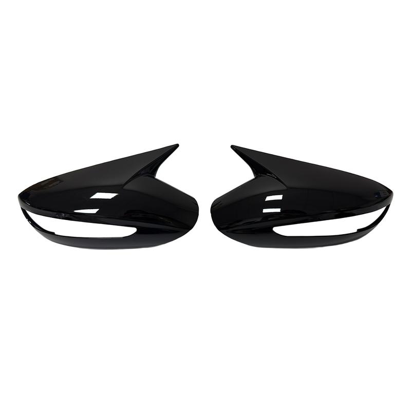 For Hyundai Sonata 2011-2014 ABS Plastic Car Rearview Side Mirror Cover Wing Cap Exterior Door Trim Adhesive Sticker Gloss Black