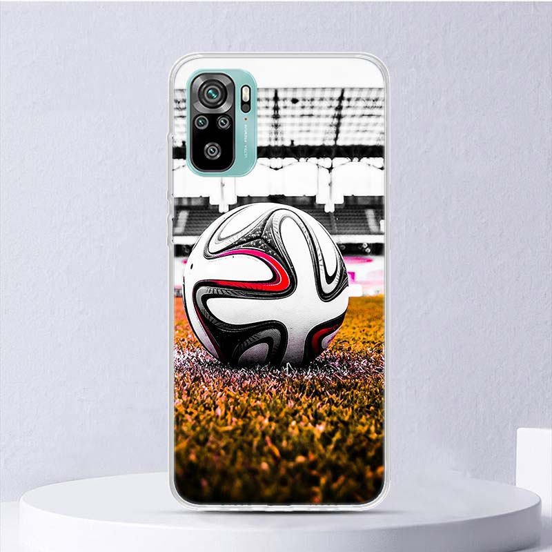 Football Soccer Ball Design Soft Case For Xiaomi Redmi 10 10A 10C 12 12C 9 9A 9C 9T Phone Cover 8 8A 7 7A 6 6A S2 K20 K40 Pro