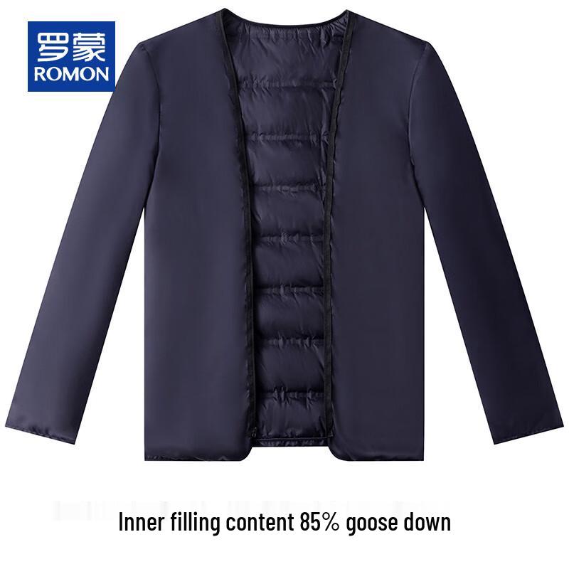 ROMON Men's Cashmere Blend Wool Coat with Detachable Down Liner