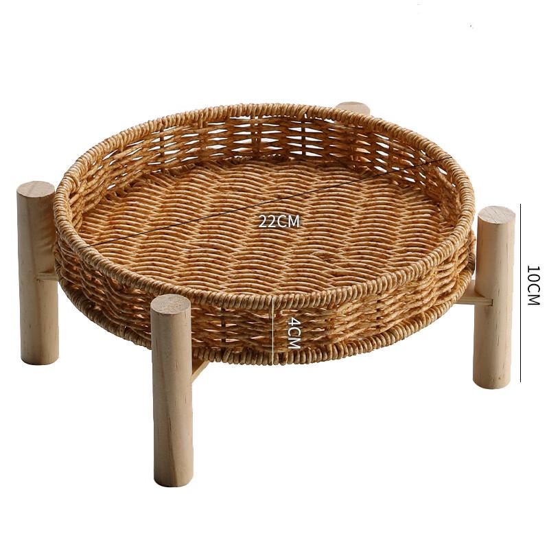 Nordic Style Foldable Imitation Rattan Fruit Basket