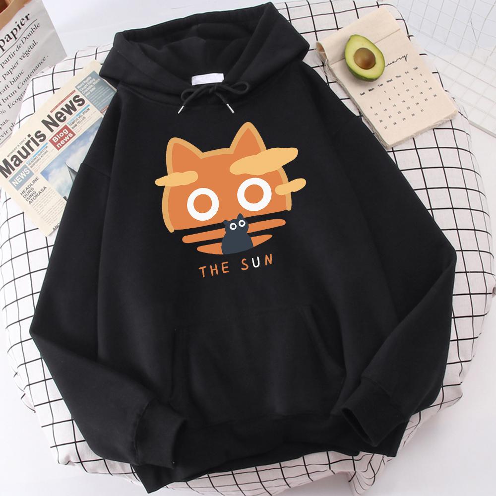The Cartoon Cat With A Big Face Male Streetwear Comfort Popular Sweatshirt High-Quality Outdoor Hoodies Youth Woolen Sweater