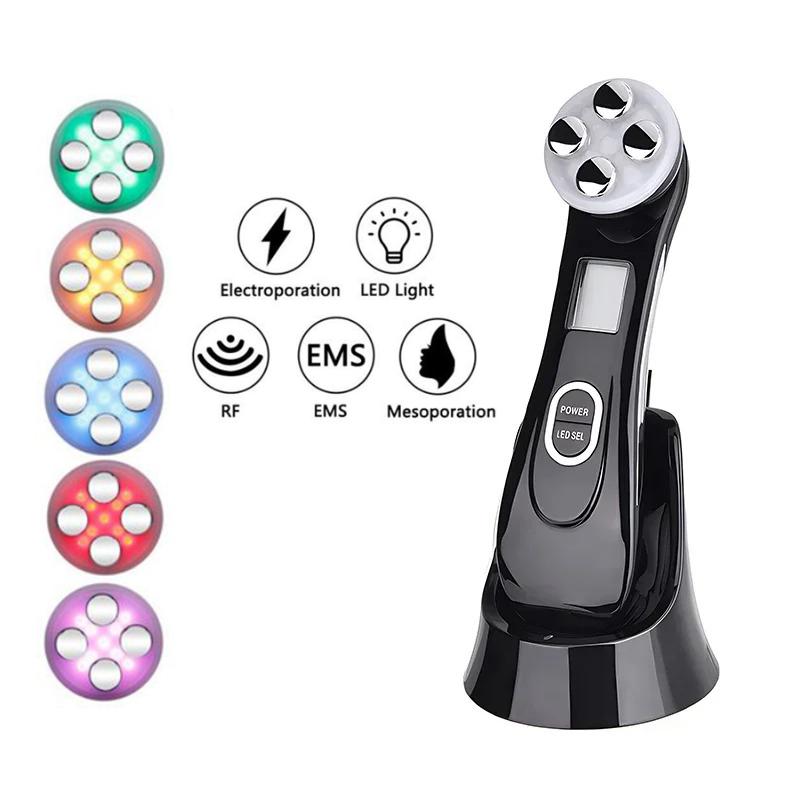 5-IN-1 RF Radio Frequency EMS Electroporation LED Photon Beauty Device Face Massager Skin Lifting Tighten Skin Care Anti-Wrinkle