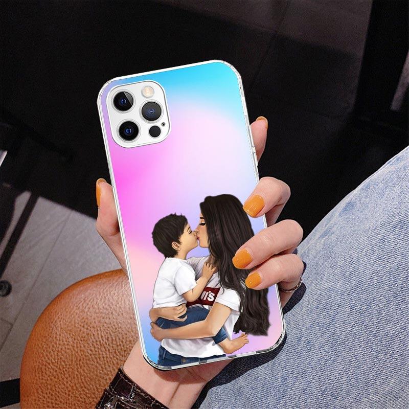 Woman Fashion Girl Super Mom Baby Phone Case For iPhone 17 Air 16 Pro Max 16E 15 + 14 Plus 11 12 13 Mini 7 8 SE Gift Print Cover