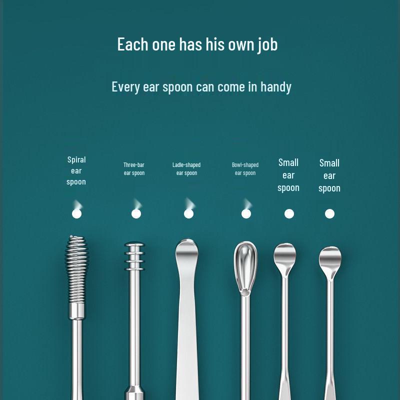 Stainless Steel Ear Cleaning Tool Set for Adults