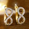 925 Silver Simple Bowknot Infinity Earrings for Women Fashion Wedding Jewelry Bowtie CZ Zircon Brincos Mujer