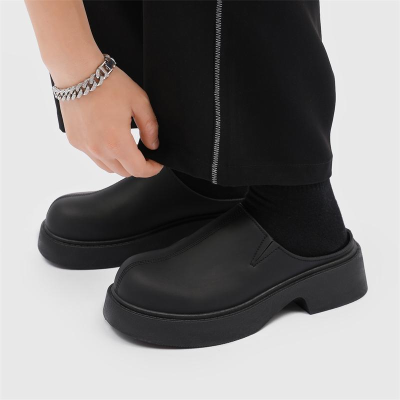 2024 Neue Leder Pantoletten Schuhe Herren Halbschuhe Für Herren Luxusmarke Hausschuhe Herren Slipper Freizeitschuhe Atmungsaktives Herrenschuhwerk