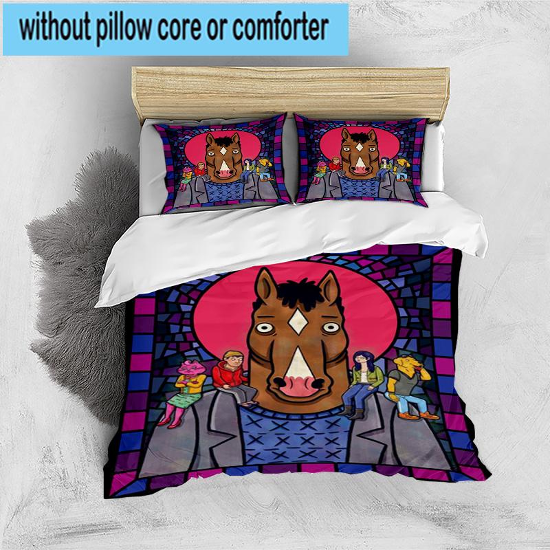 3PCS Pink Cat Man Horse 3pcs Bedding,Including 3PCS Duvet Cover And 2pcs Pillowcases Perfect for Christmas,Ideal for Bedroom, Dormitory