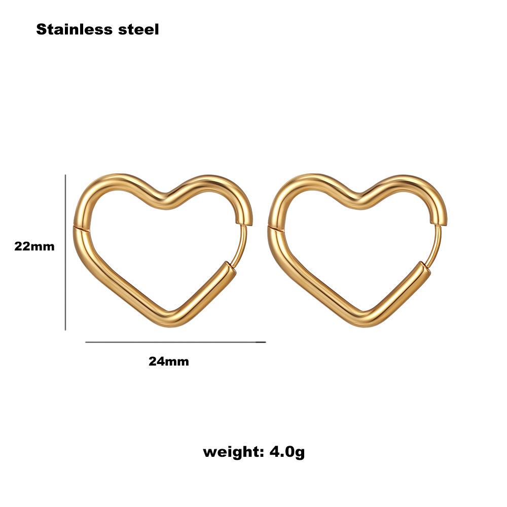 Trendy Geometric Stainless Steel Earrings: Pentagram, Heart, Square & Polygon Shapes