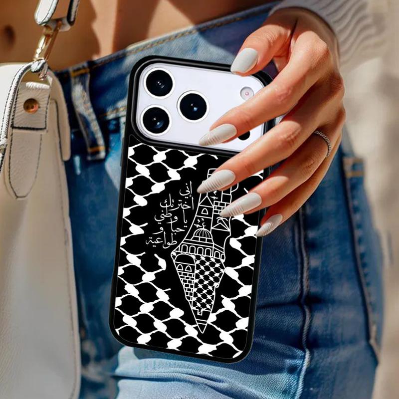 P=alestine Map Arabic Phone Case For iPhone 17 Air 14 15 13 12 Max Cover For Apple 16e 11 Pro Max Plus Coque