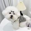 Spring & Autumn Cotton Striped Dog Vest - Comfortable Leash-Pulling Outfit for Teddy, Bichon, Small & Medium Dogs
