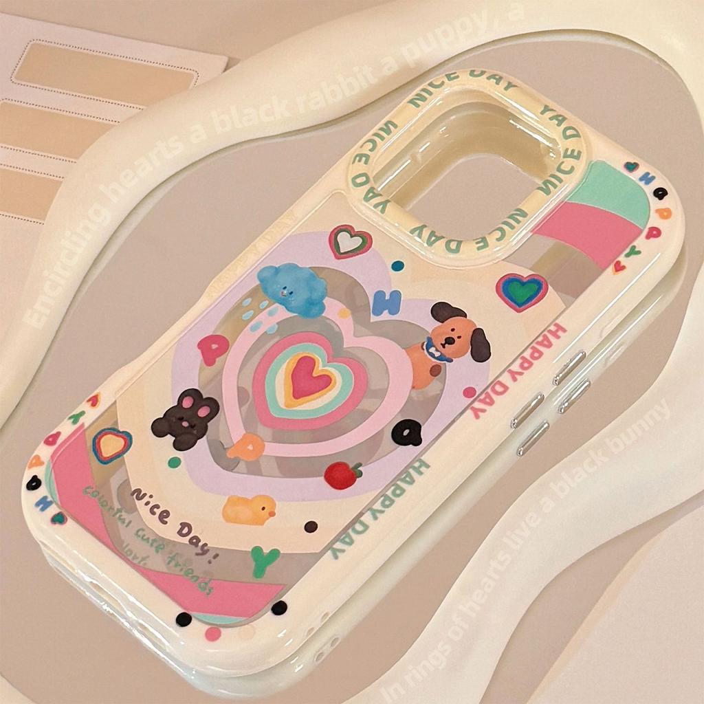 Dopamine Love Puppy for IPhone 16 Phone Case for IPhone 17 Mirror Stand 15promax