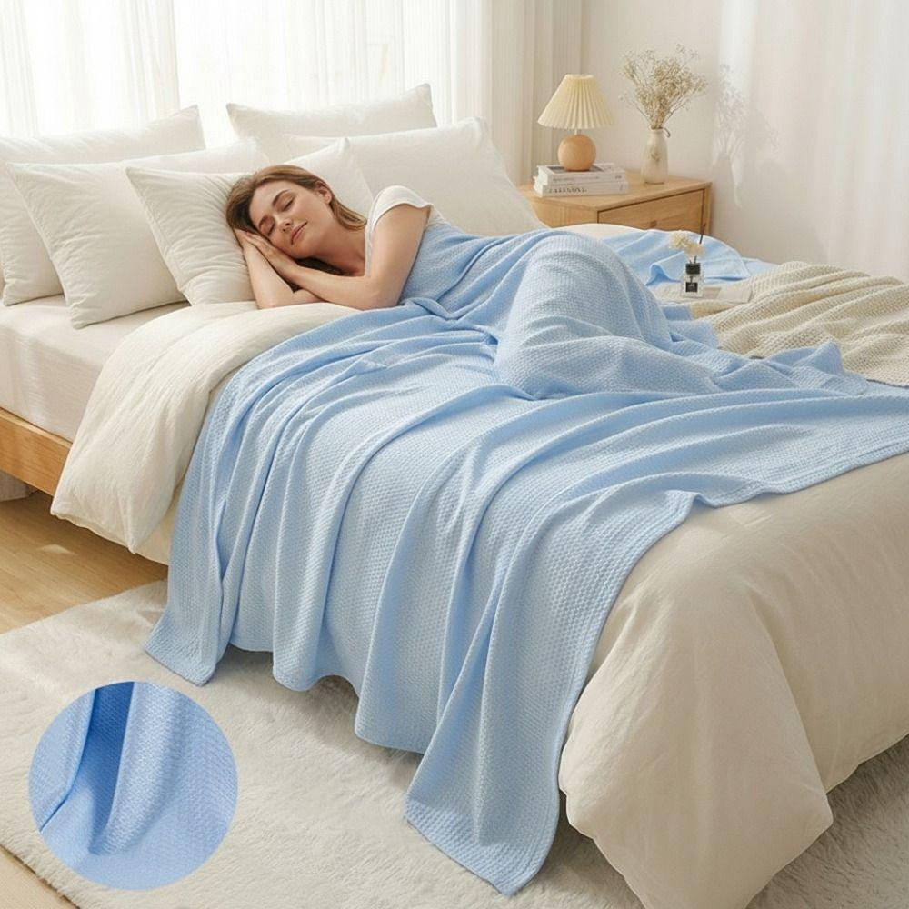 Thin Summer Cooling Blanket Rhomboid Pattern Sofa Throw Blanket Household Summer Quilt  Children