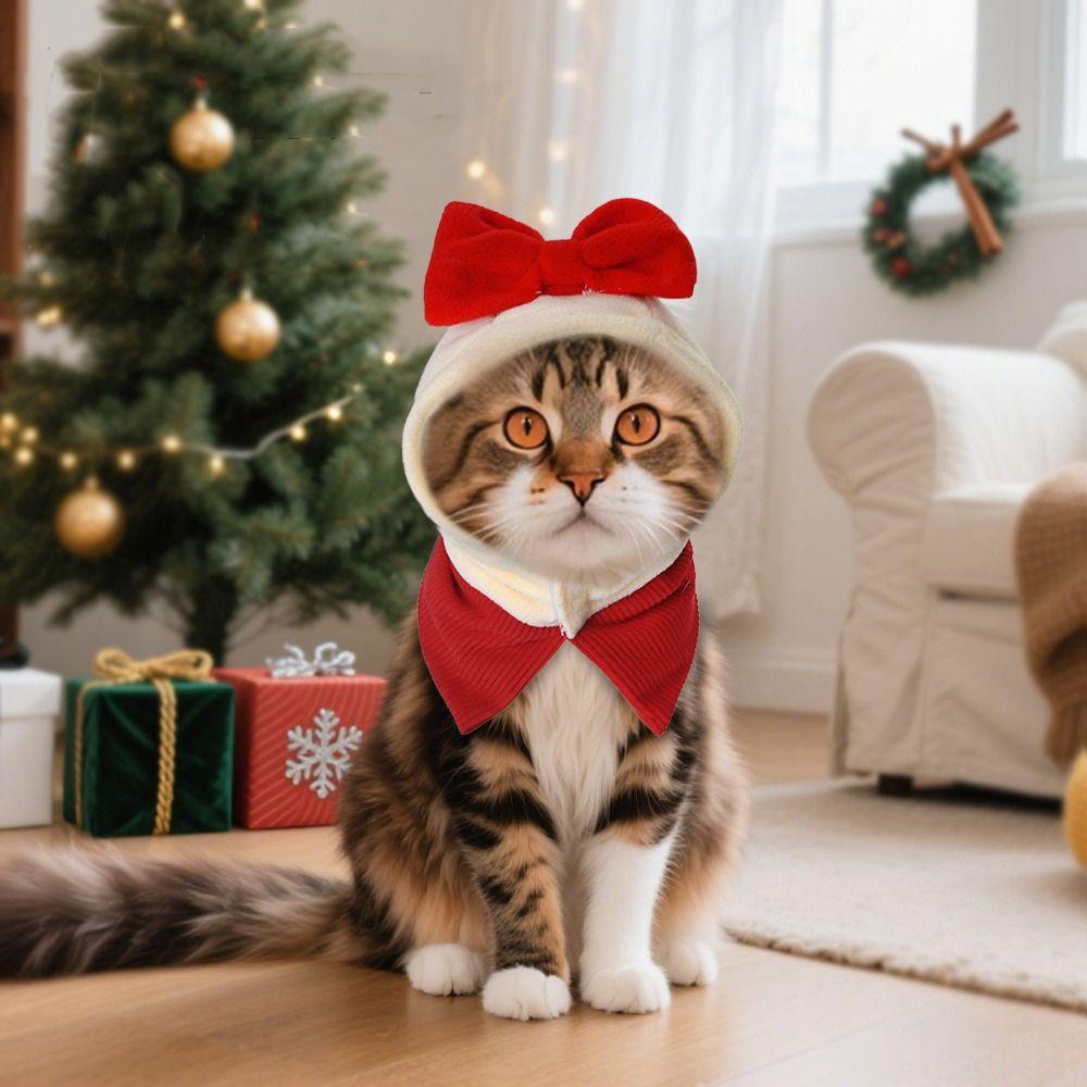 Warm Pet Headgear Plush Pet Cosplay Clothes Fashion Cat Costume  New Year