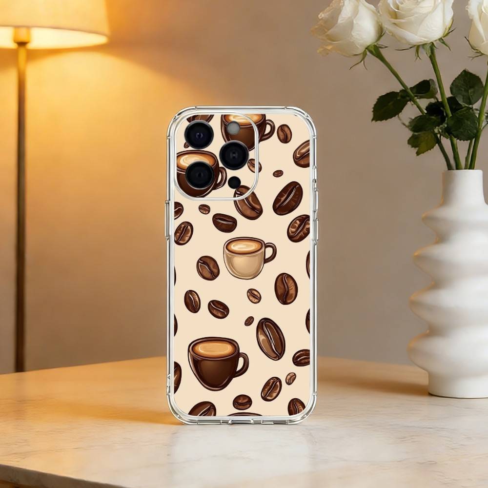 C-Coffee L-Latte Art Phone Case For iPhone 17 16 15 14 13 12 11 Mini Pro Max Plus Transparent Cover