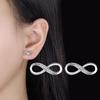 Romantic Mobius Strip Infinity Diamond Stud Earrings for Women