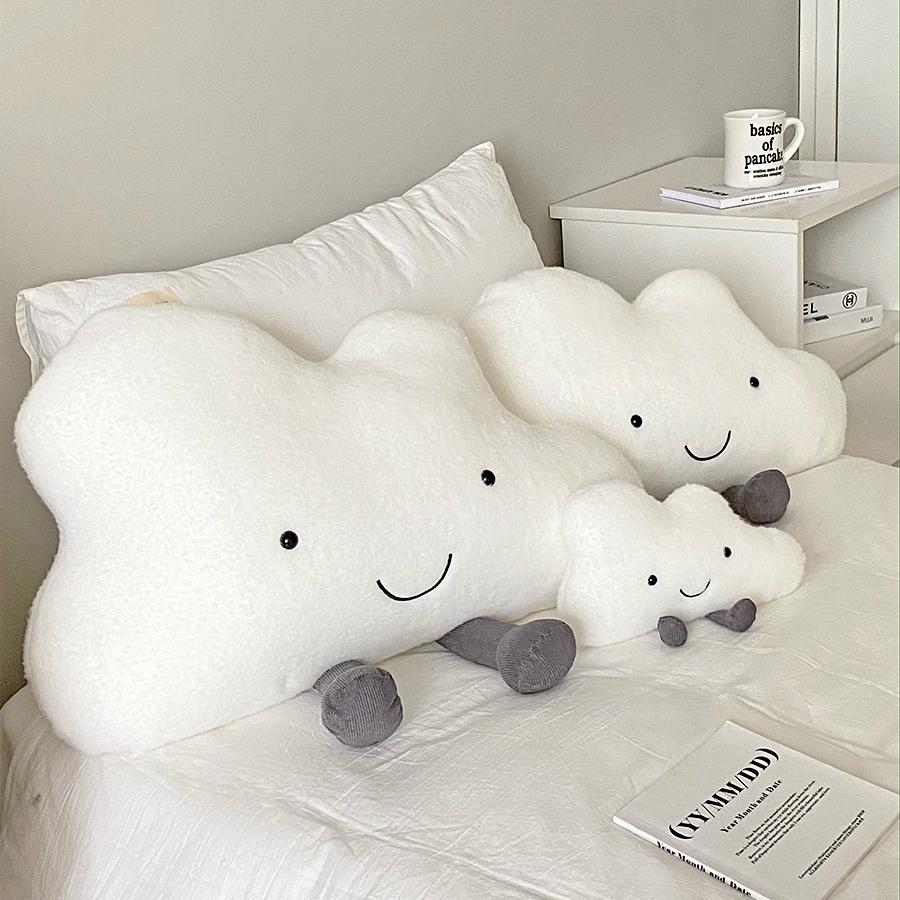 Kawaii Weiße Wolke Plüschkissen Sehr Weich Niedliche Wolke Stofftier Kissen Cartoon Kuschelige Plüschtiere Sofa Bett Heimdekoration Geburtstagsgeschenk