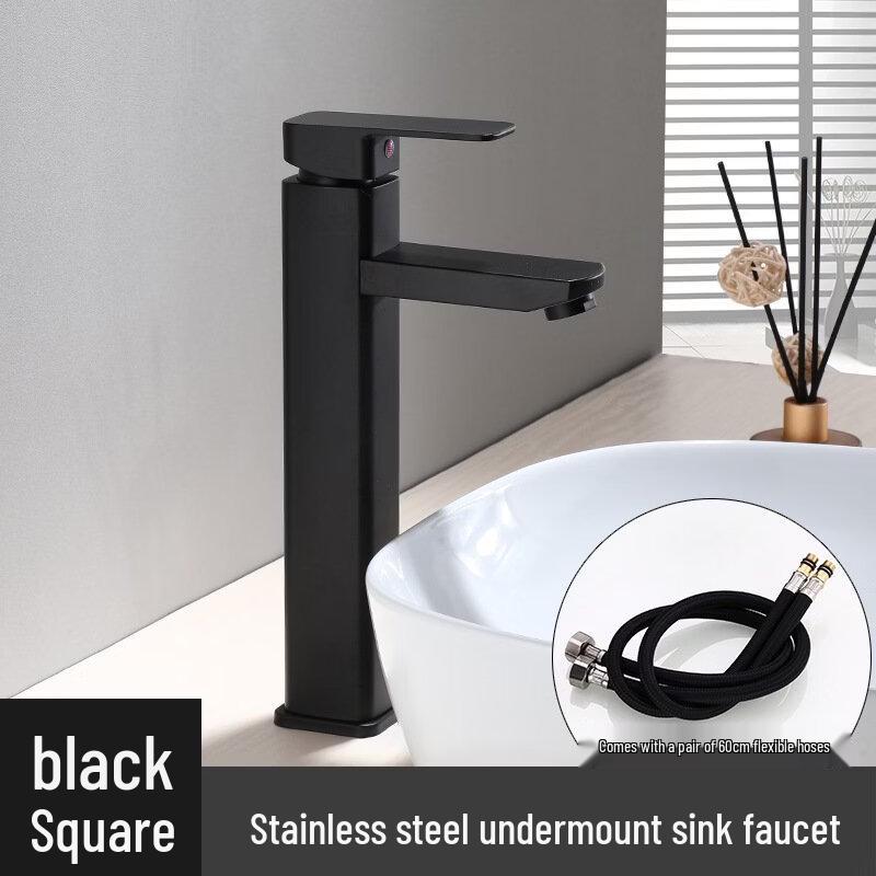 

TLXT Black Square Bathroom Basin Faucet