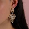 Baroque Hollow Geometric Dangle Earrings for Women Gold Color Palace Style Jewelry Bohemian Hanging Earrings Oorbellen