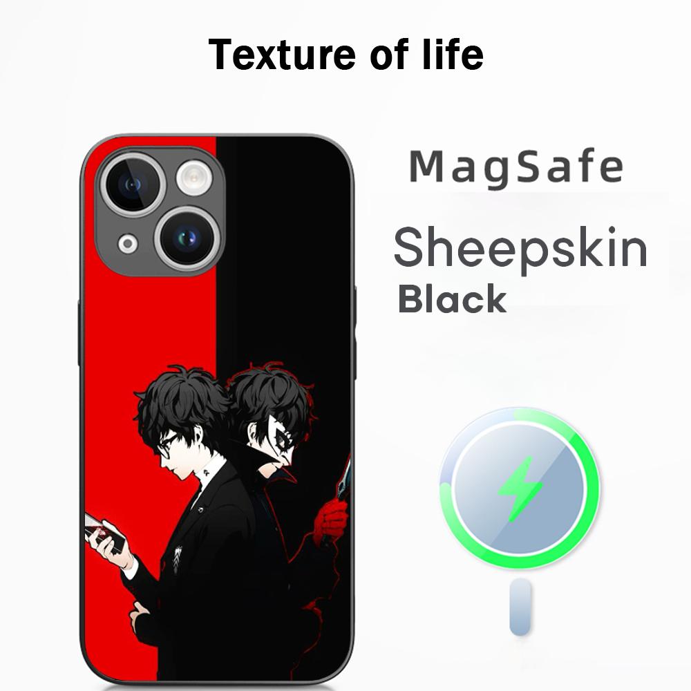 P5 hot game pattern design ins Phone Case For iPhone 17 16 15 14 13 12 Plus Pro Max  High-end Luxury Magsafe Sheepskin