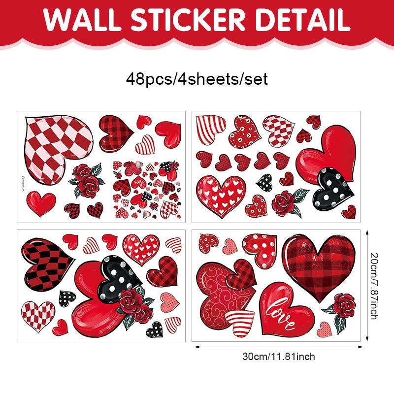Valentine's Day Love Window Sticker Cartoon Dwarf Pvc Self-adhesive Marriage Wedding Wall Sticker Atmosphere Decoration Decals