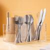 Utensil Holder Fork Spoon Organizer Durable Construction Large Capacity Transparent Design Tableware Storage Box Flatware Caddy