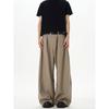 Kisko American Retro Double-Pleated Drape Wide-Leg Casual Trousers Unisex Cleanfit Loose Floor-Length Pants Trendy