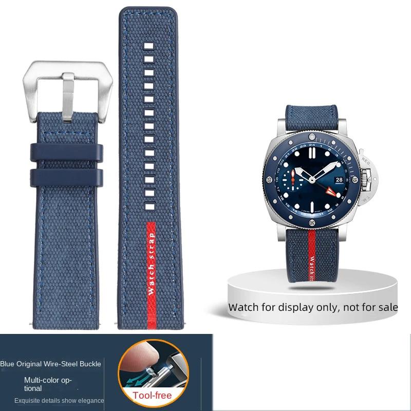 

Для Panerai SUBMERSIBLE ремешок Luna Rossa PAM1466 PAM1391 PAM1565 Браслет Каучуковый ремешок 22 мм 26 мм Мужской 24 мм Ремешок для часов Водонепроницаемый 24mm-width