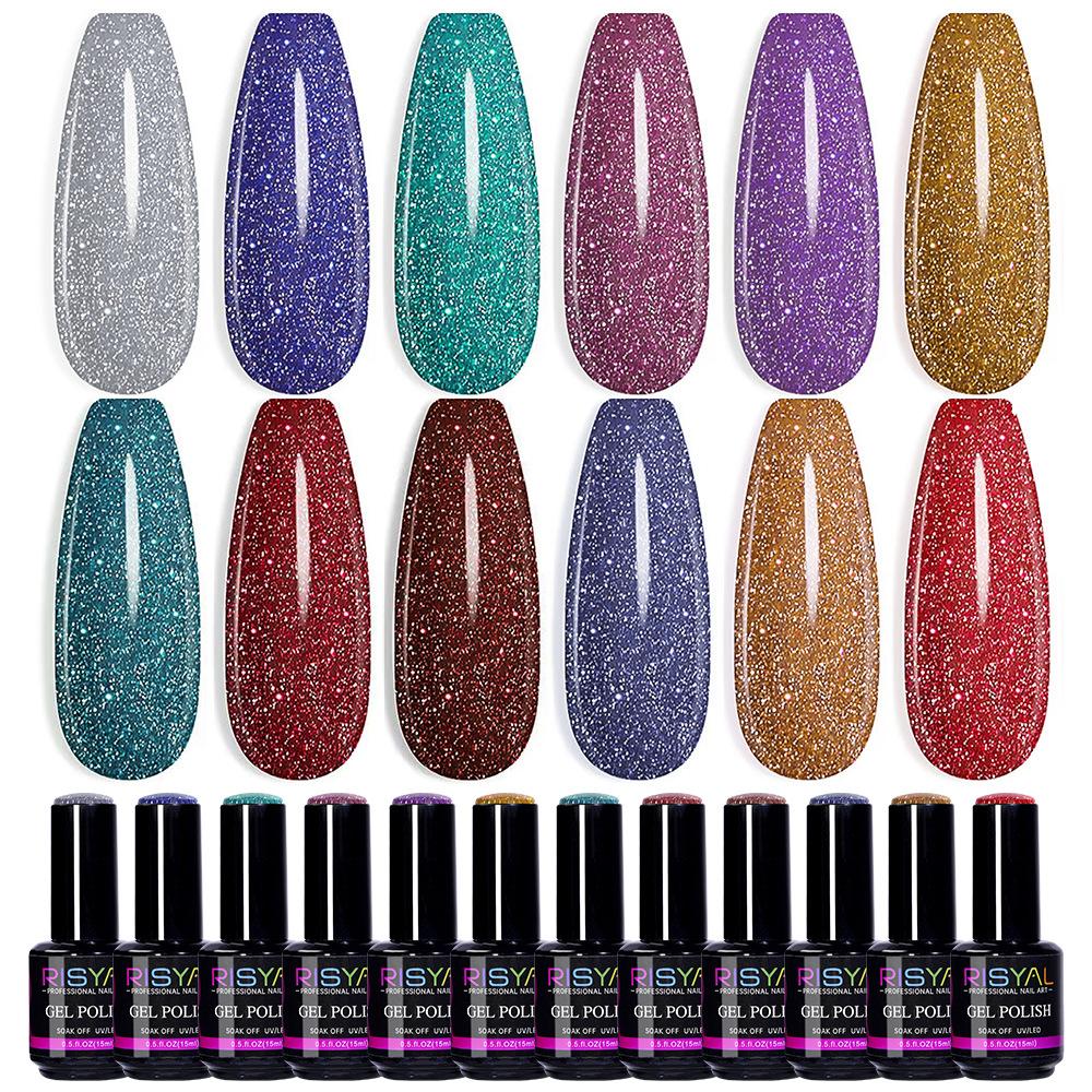 Nail Art Explosive Shattered Diamond Nail Polish Glue 15ml Nail Polish Color Glue Bouncy Glue Nail Polish