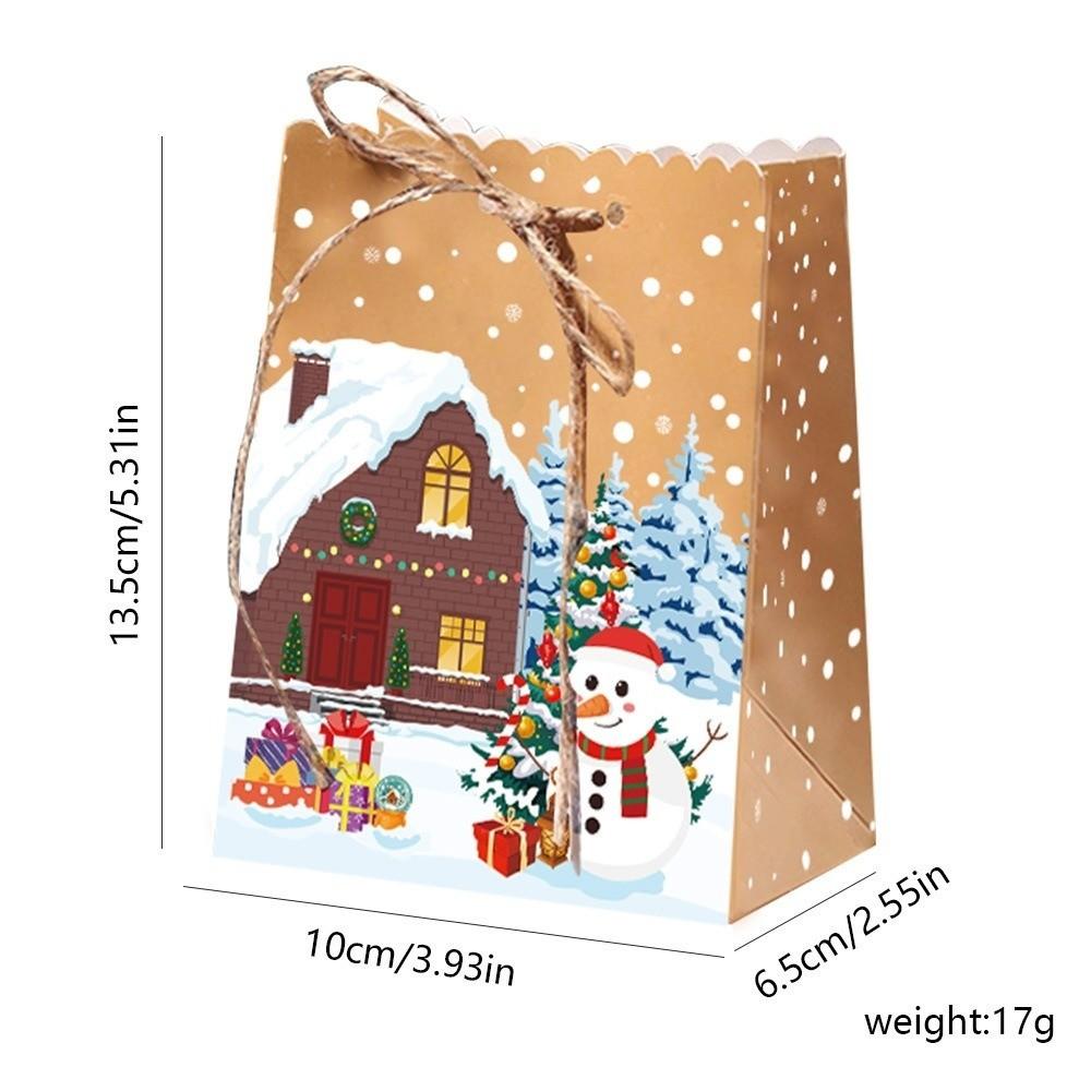 10pcs Drawstring Closure Gift Wrapping Bags Thicken Snowman Gift Bags  Party Decoration