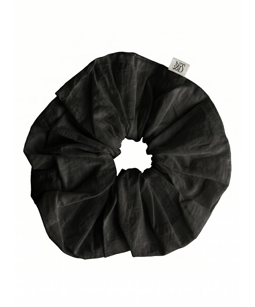 Nuart Studio Marie Cotton Hair Scrunchie_Black/White