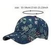 Lässige Sport-Baseballkappe Ethnischer Stil Blumendruck Hardtop-Baseballkappe für Outdoor-Angeln Camping