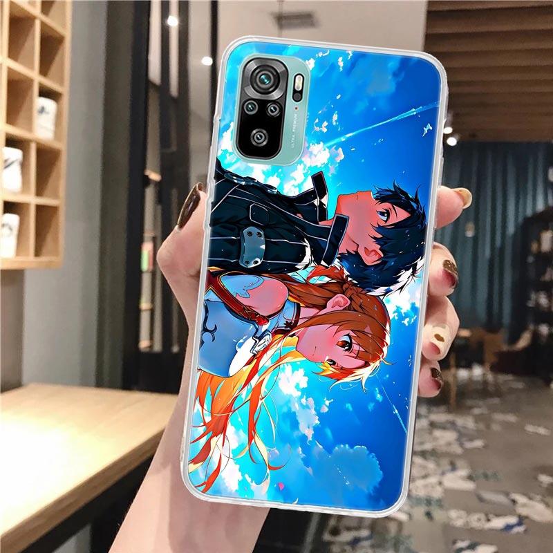 Anime Sword Art Online SAO Soft Phone Case For Xiaomi Redmi Note 14 14S 13 12S 12 11S 11 11E Pro Plus 11T 10S 10 9S 5G Pattern C