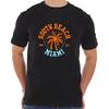 Men's Cotton Short Sleeve T Shirt with Vibrant 'South Beach Miami'-All-cotton