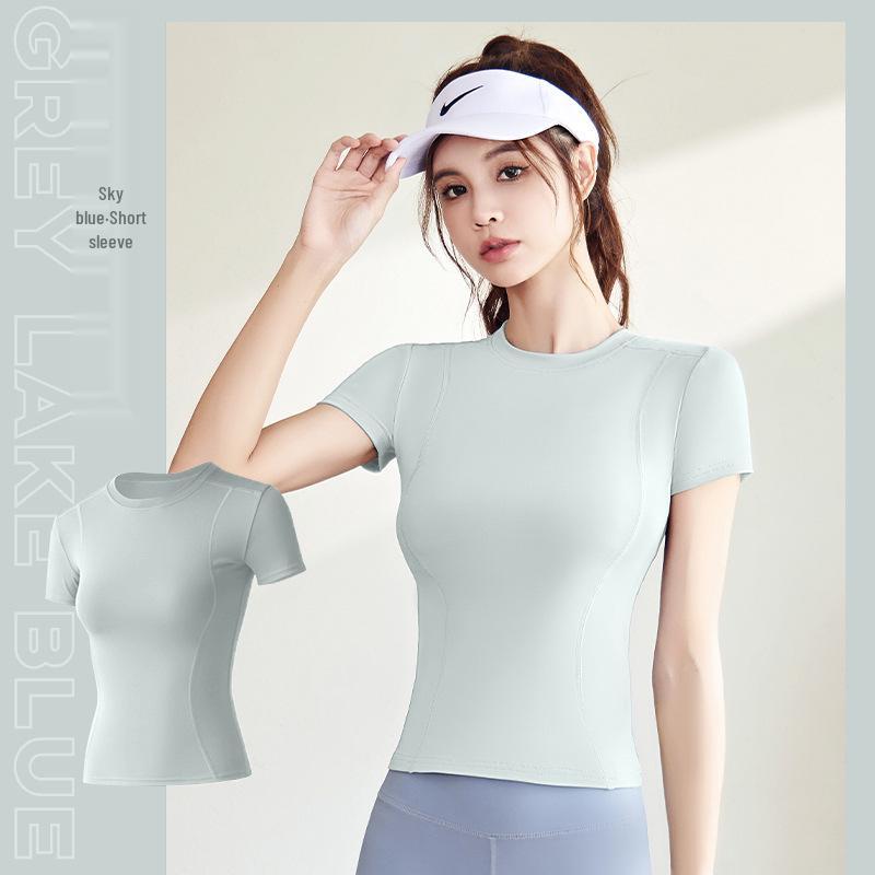 Women's Slim Fit Yoga & Gym T-Shirt - Short Sleeve Summer Activewear