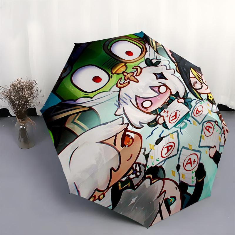 1pc Outdoor Umbrella with Anime Characters - Automatic Opening/Closing, Portable 3-Fold Design, 8-Rib Iron Frame - Perfect Gift for Fans, Travele