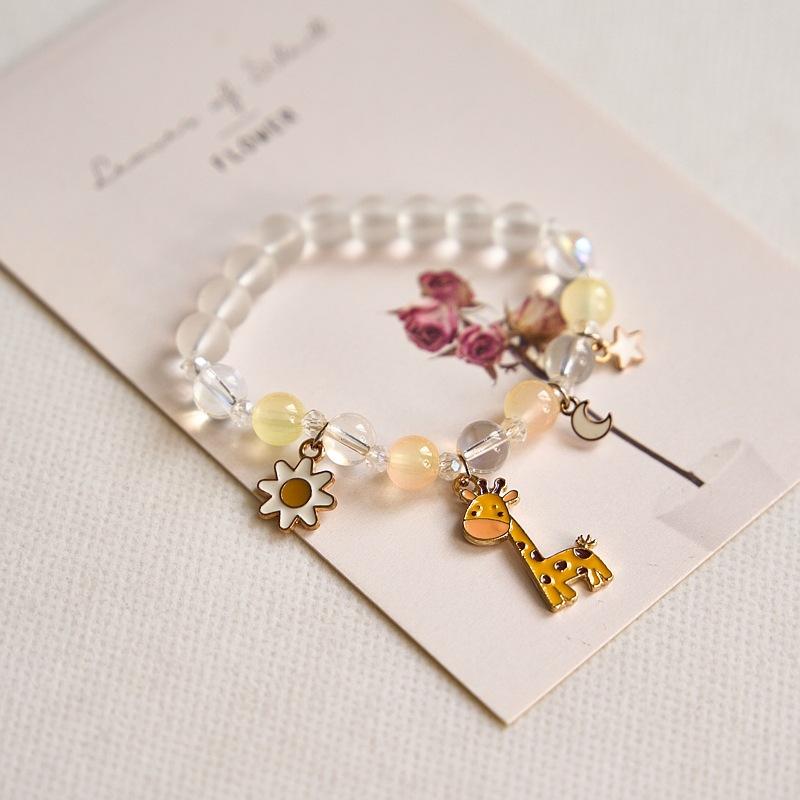 Year Sweet Cute Cat Crystal Beaded Bracelet Girls, Girlfriend Student Bracelet Wholesale